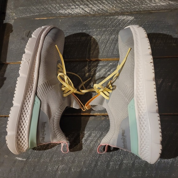 Timberland PRO® Women's 7 M Setra EH Composite Safety Toe Shoe in Grey/Aqua - Picture 6 of 11